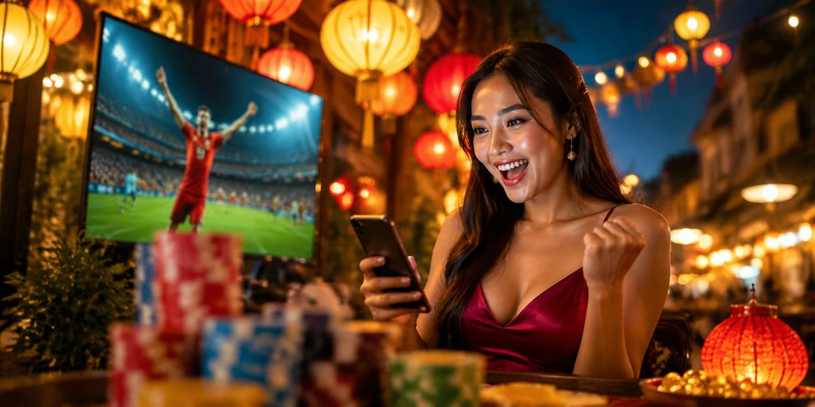 Người dùng tại chợ đêm Hà Nội đăng ký nhận bonus chào mừng trên điện thoại